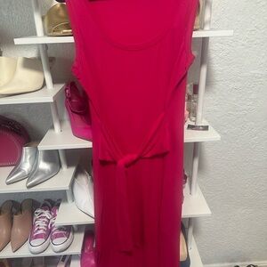 Ralph Lauren Pink Midi Sundress with Cut Out Tie Front